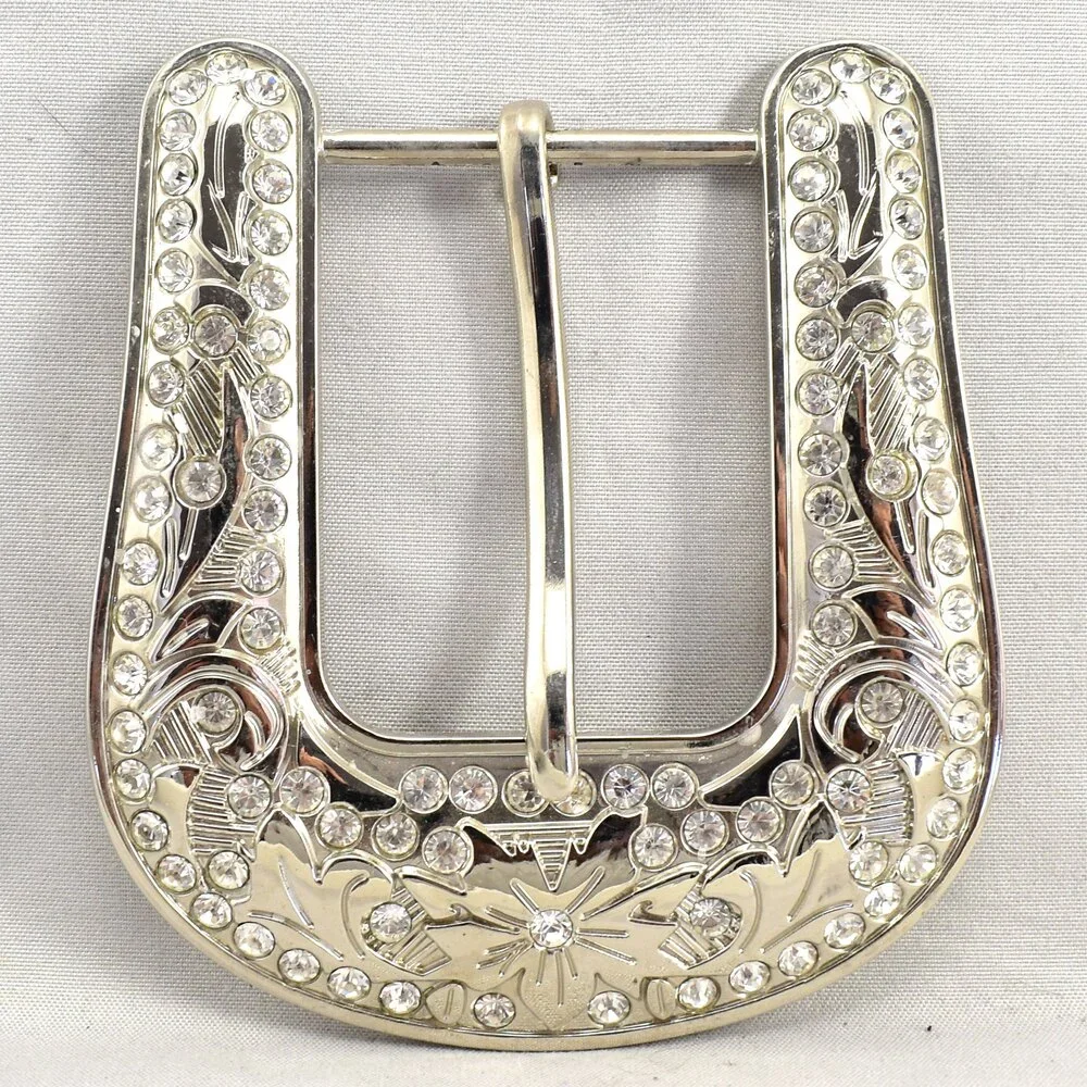Vintage Belt Buckle Large‎ Pin Buckle Ornate Filigree Western Gift